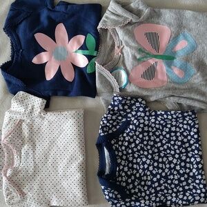 Carter's Baby Girl 4 Piece Onesie Top Set